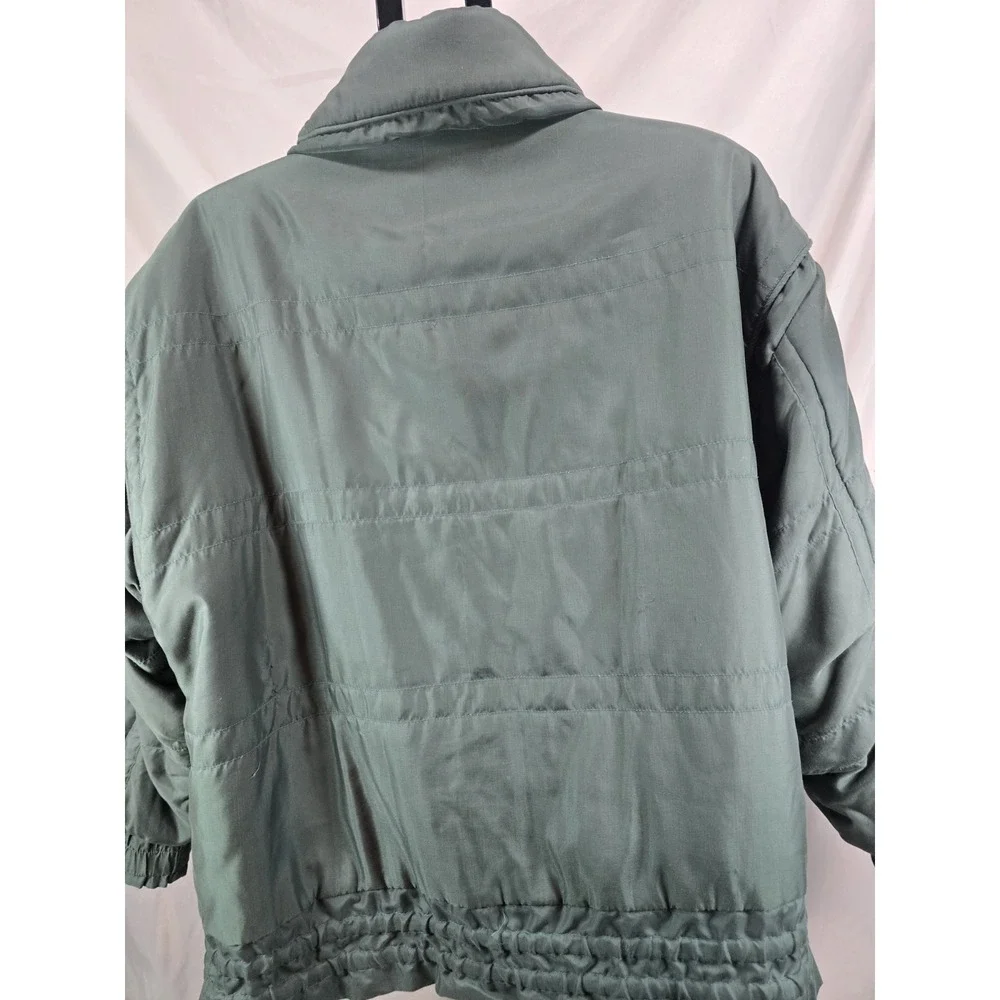 vintage London Fog‎ green bomber jacket with a quilted design & collar Large L